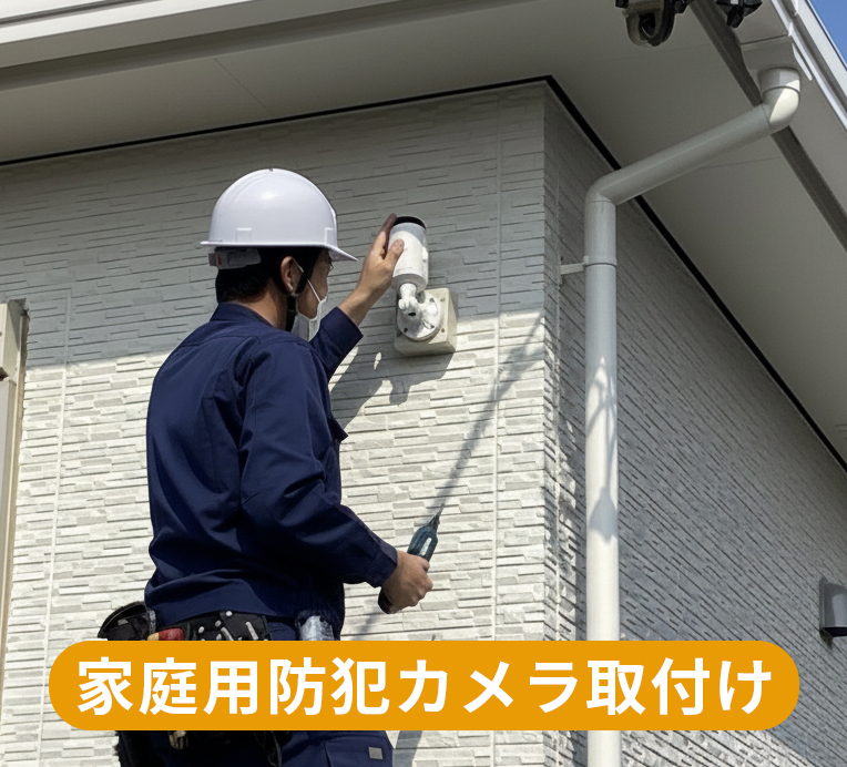 防犯カメラ取付は地域密着の電気工事士が最短即日取付け致します 