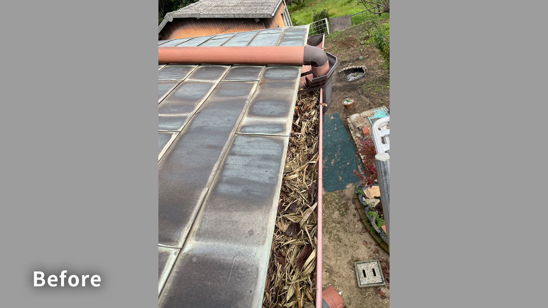 平屋の雨樋掃除