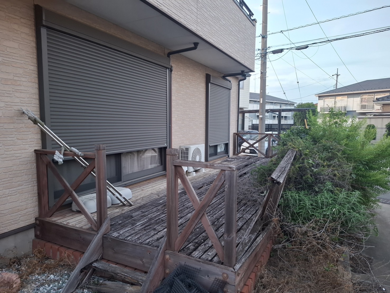 ウッドデッキの解体と伐採