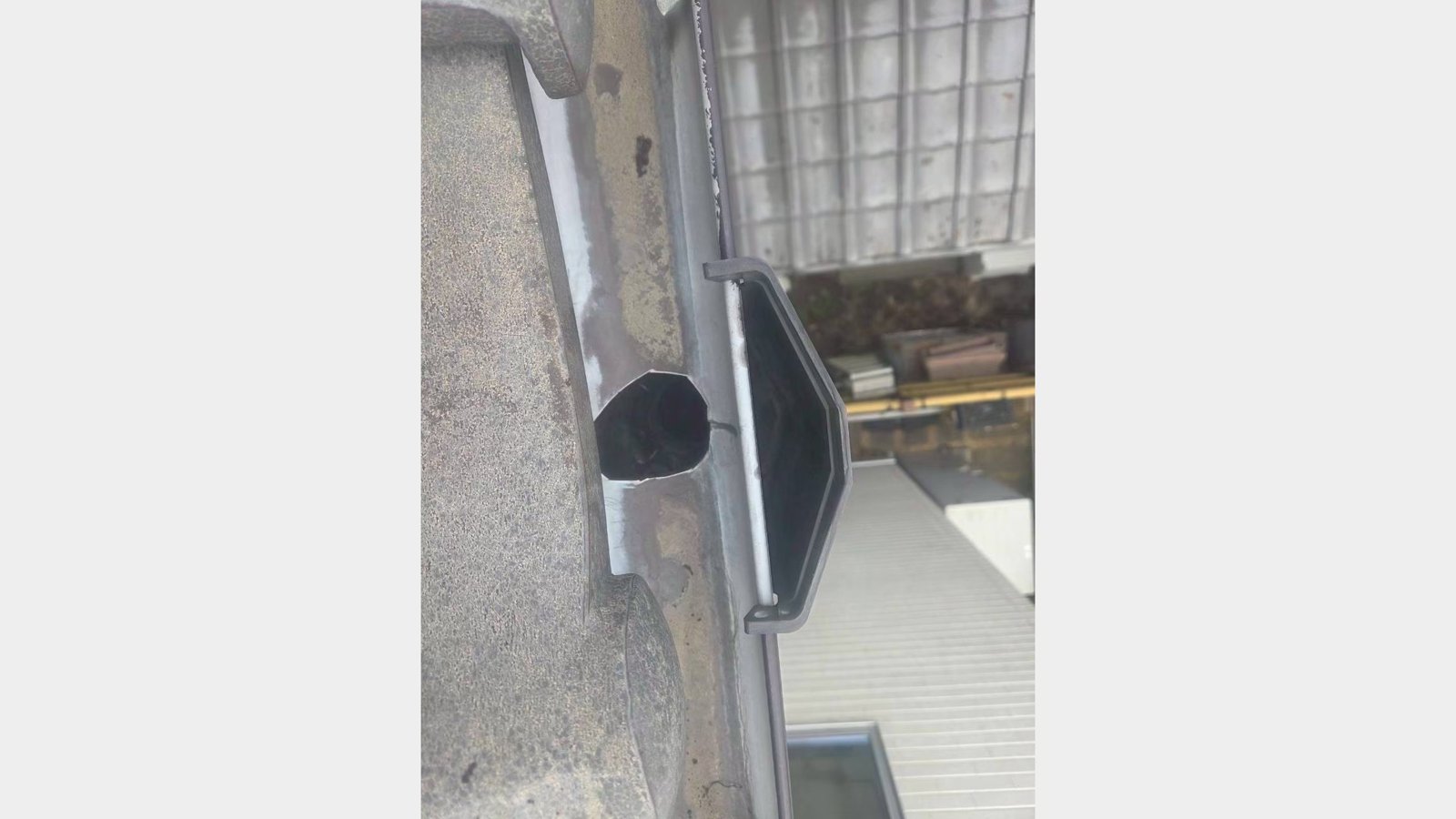 2階の雨どい掃除